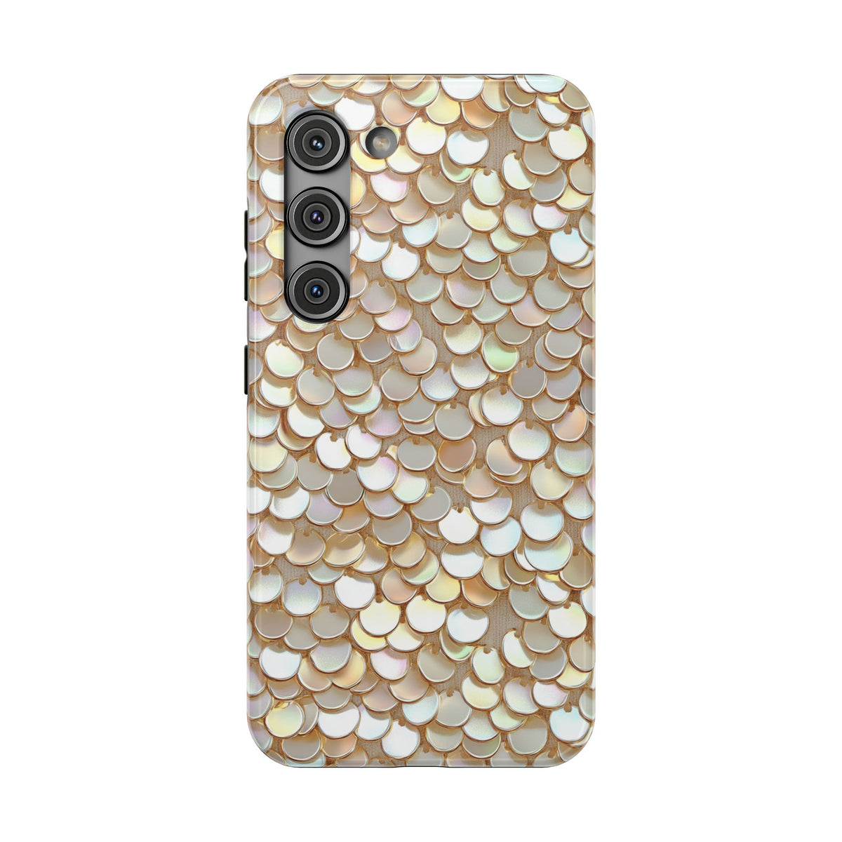 Champagne Sequin protective phone case for Samsung Galaxy S23, glossy finish
