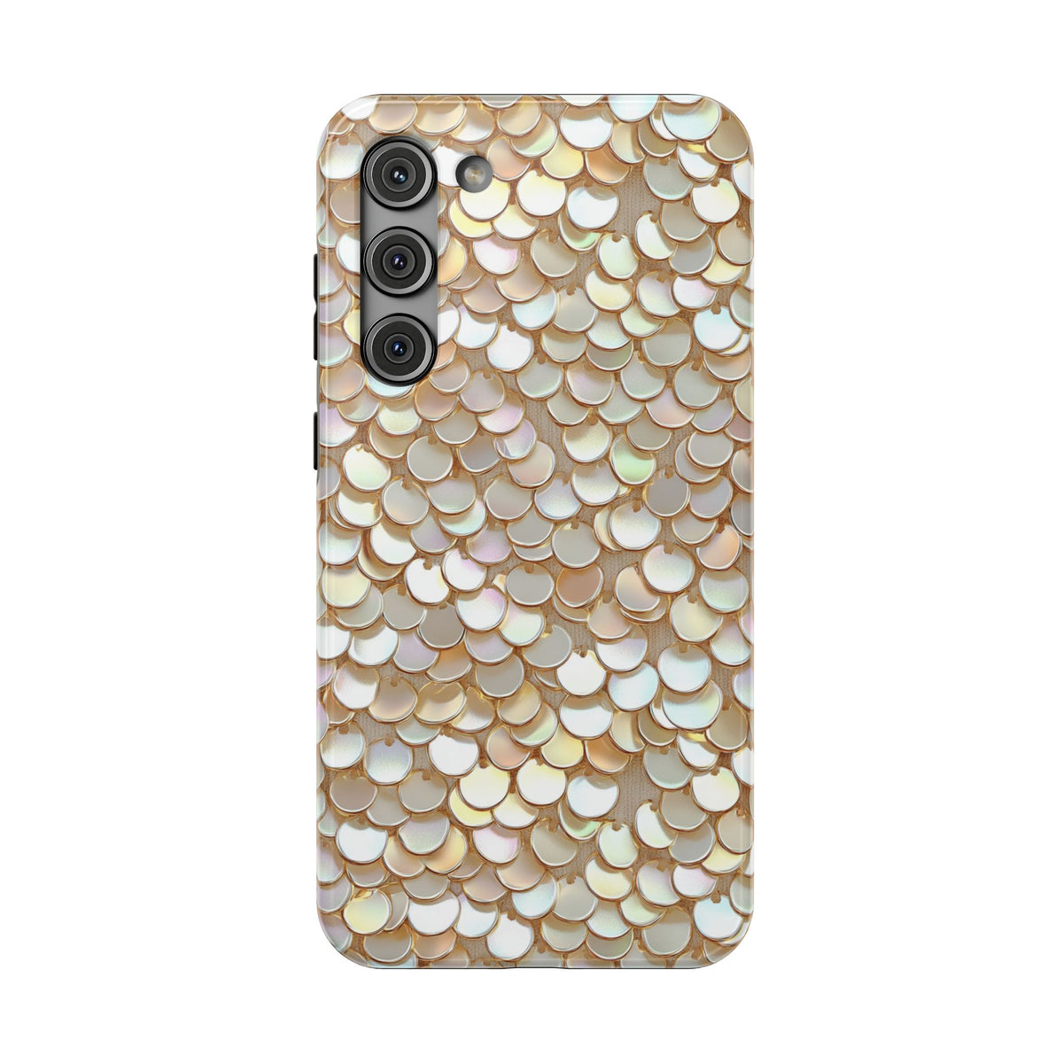 Champagne Sequin protective phone case for Samsung Galaxy S23 Plus, glossy finish