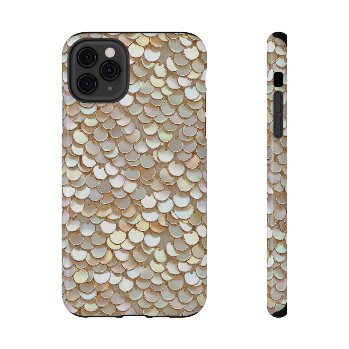 Champagne Sequin protective phone case for iPhone 11 Pro Max, glossy finish