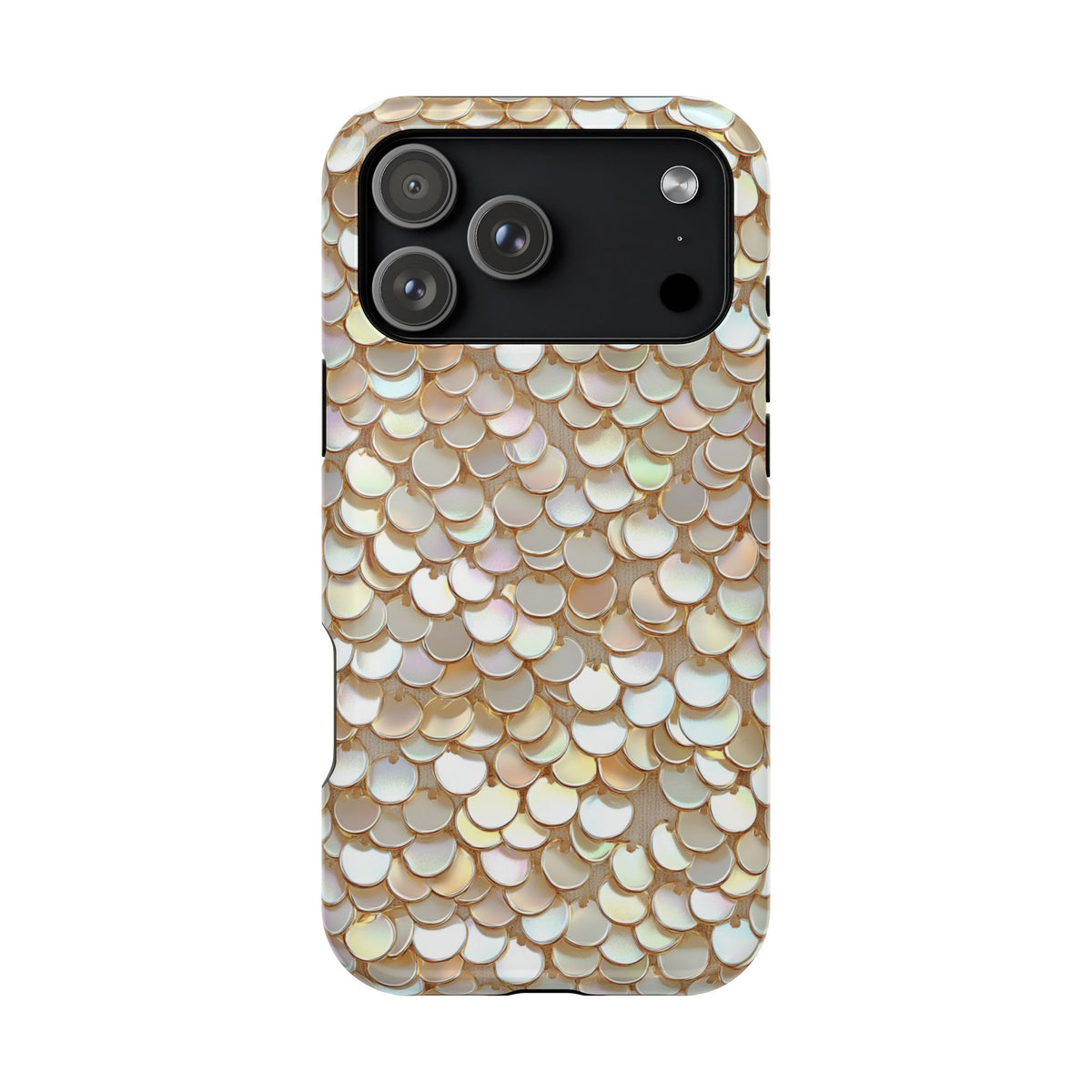 Champagne Sequin MagSafe case for iPhone 18 Pro Max, glossy finish