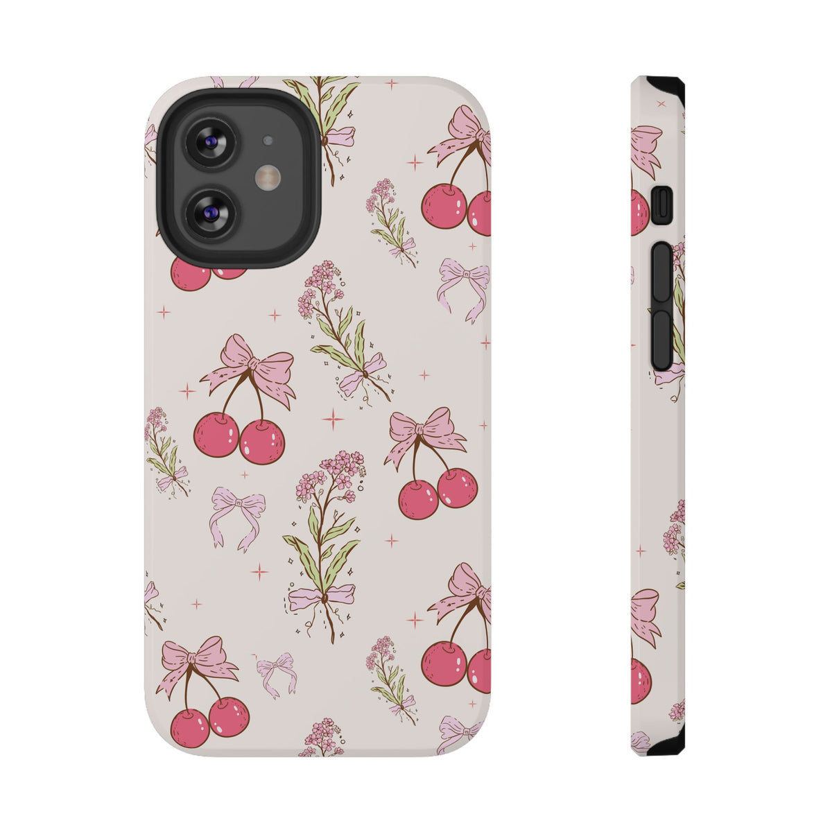Cherry Bouquet protective phone case for iPhone 12 Mini, glossy finish