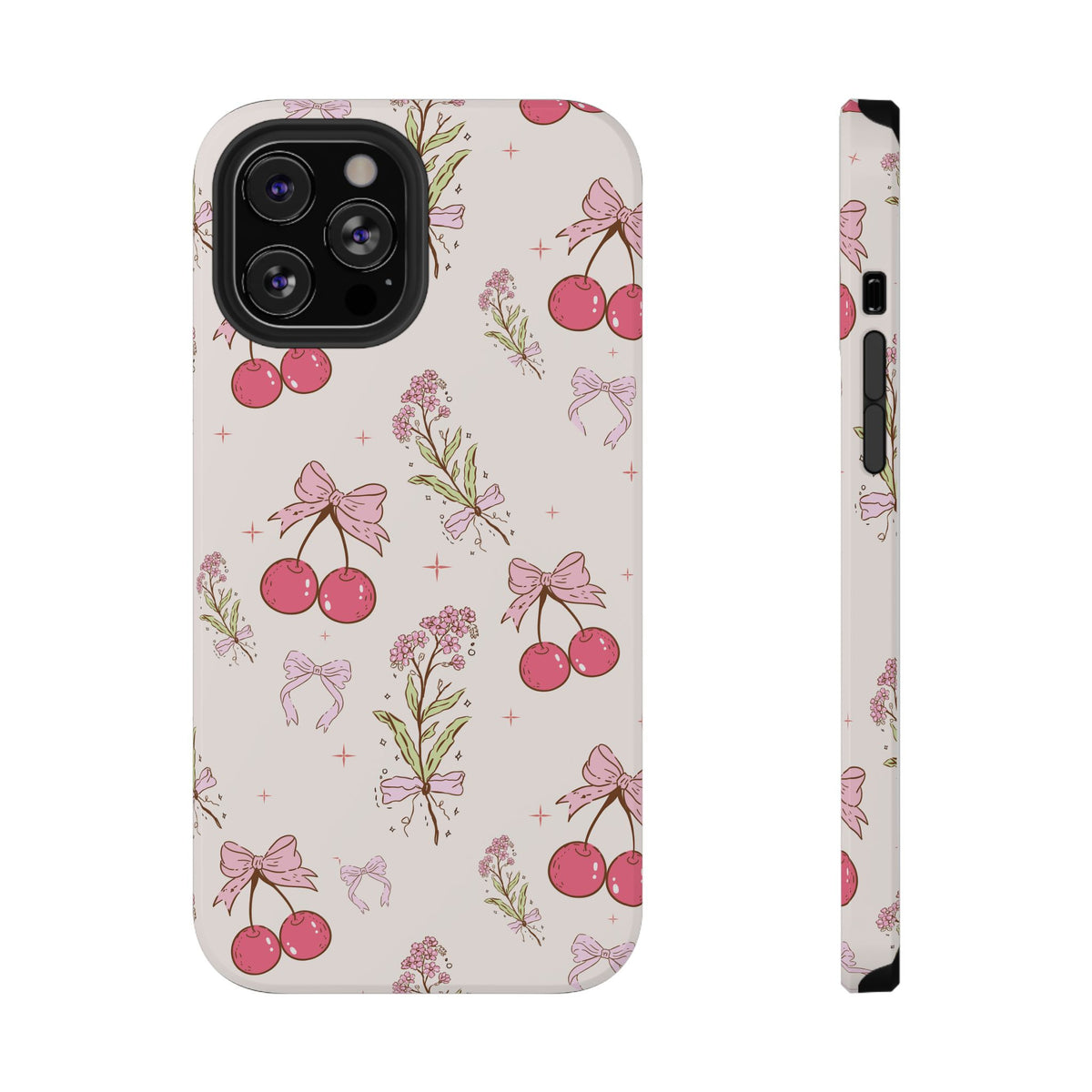 Cherry Bouquet protective phone case for iPhone 12 Pro Max, glossy finish