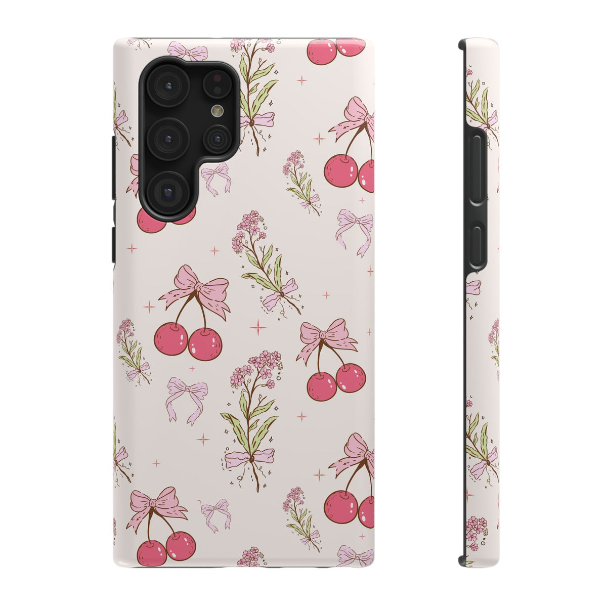 Cherry Bouquet protective phone case for Samsung Galaxy S22 Ultra, glossy finish