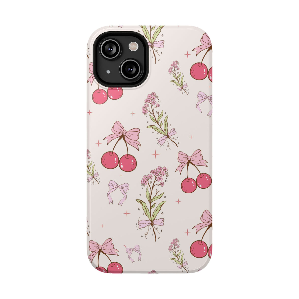 Cherry Bouquet protective phone case for iPhone 14, glossy finish