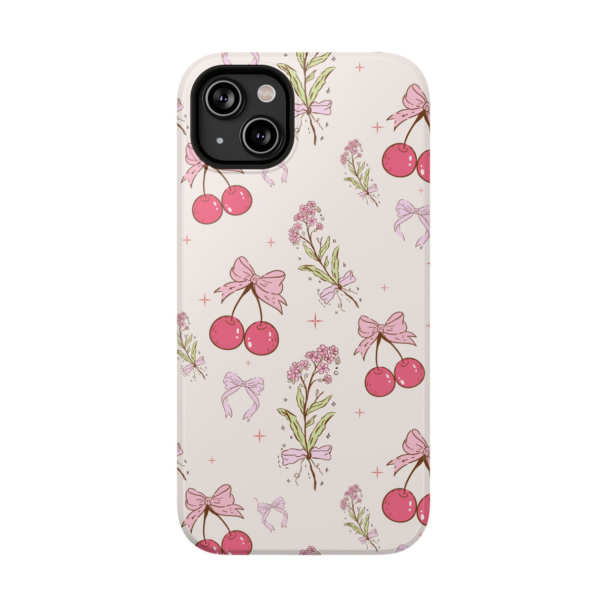 Cherry Bouquet protective phone case for iPhone 14 Plus, glossy finish