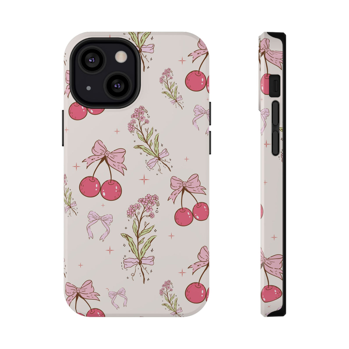Cherry Bouquet protective phone case for iPhone 13 Mini, glossy finish