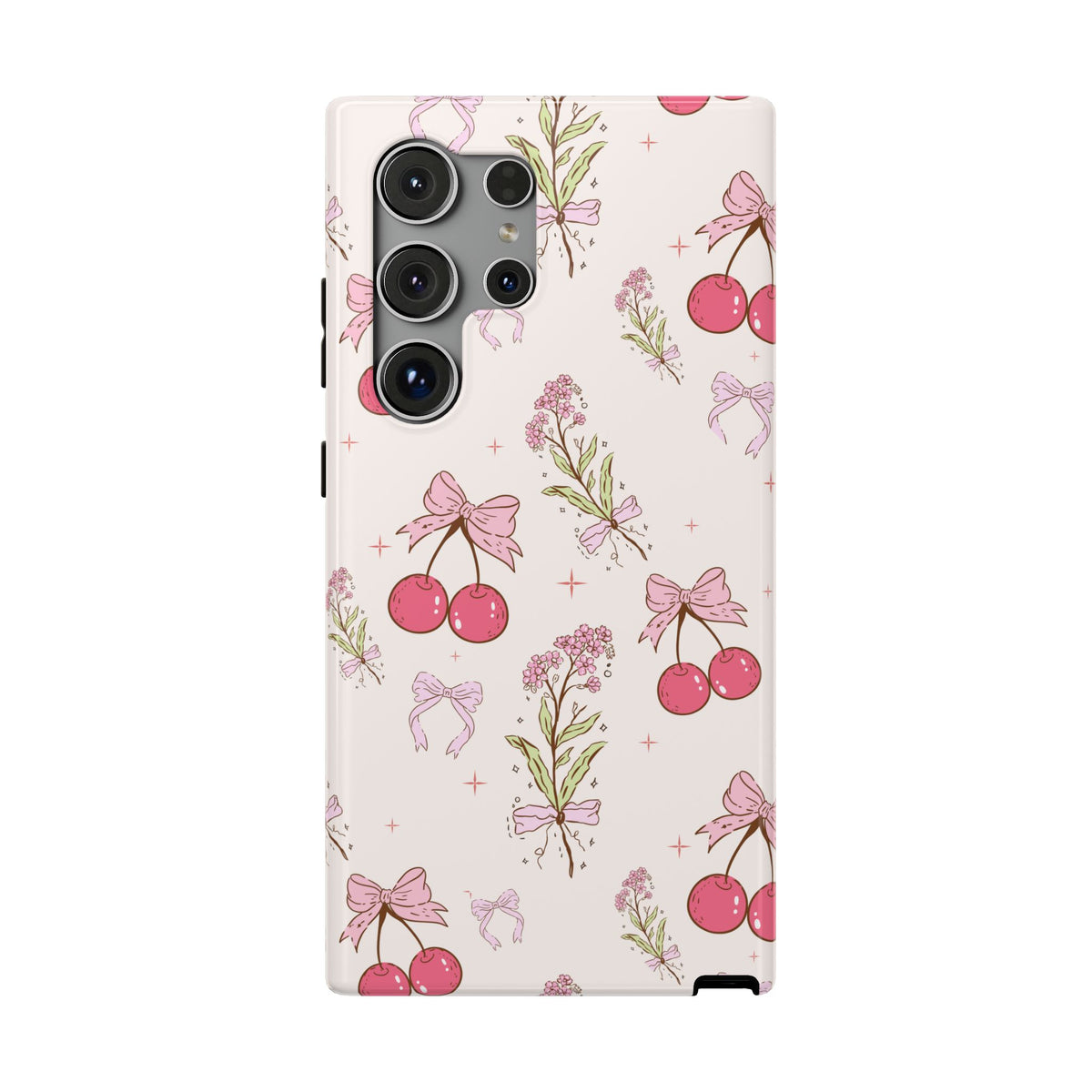 Cherry Bouquet protective phone case for Samsung Galaxy S24 Ultra, glossy finish