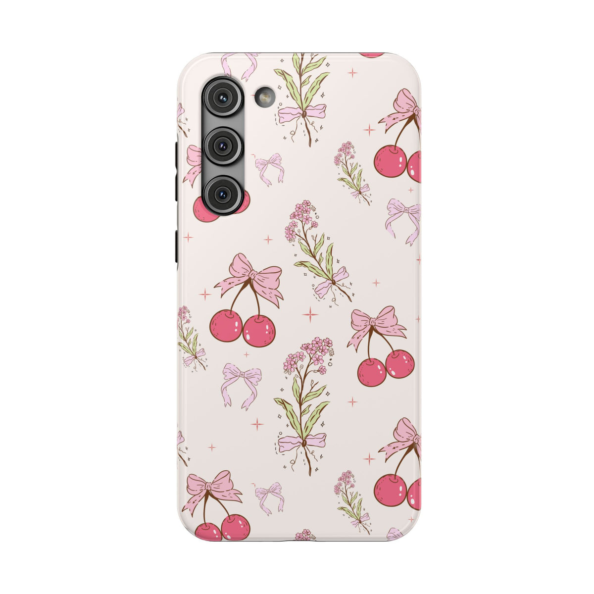 Cherry Bouquet protective phone case for Samsung Galaxy S23 Plus, glossy finish