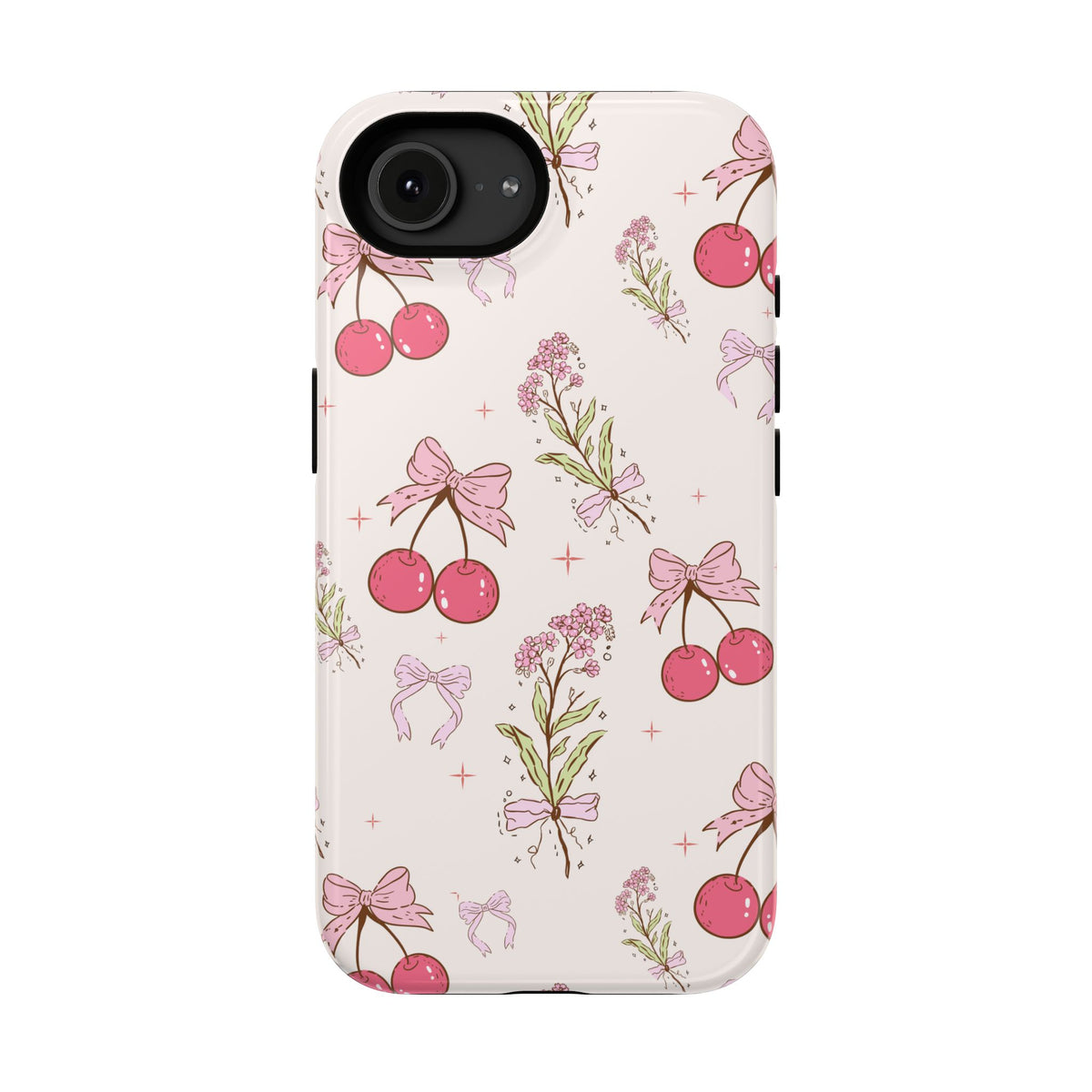 Cherry Bouquet protective phone case for iPhone 16e, glossy finish