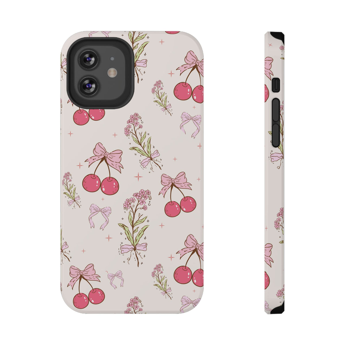 Cherry Bouquet protective phone case for iPhone 12, glossy finish