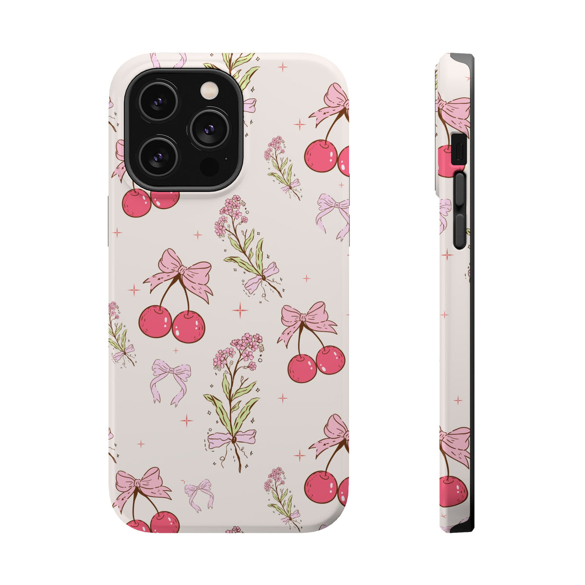 Cherry Bouquet MagSafe case for iPhone 14 Pro Max, glossy finish