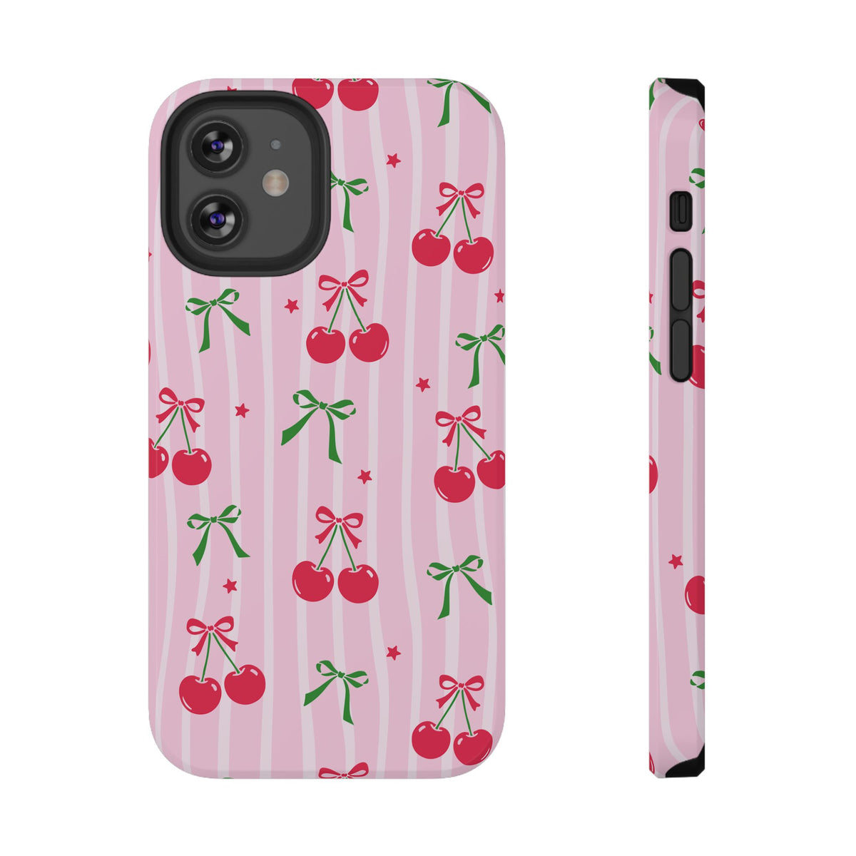 Cherry Bow protective phone case for iPhone 12 Mini, glossy finish