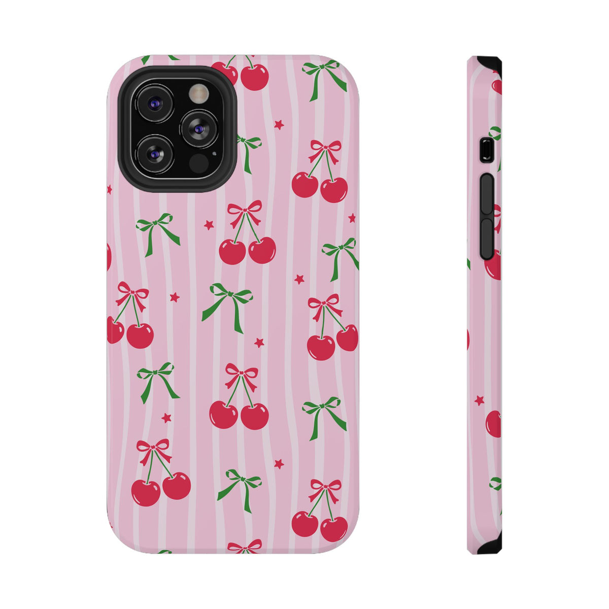 Cherry Bow protective phone case for iPhone 12 Pro, glossy finish
