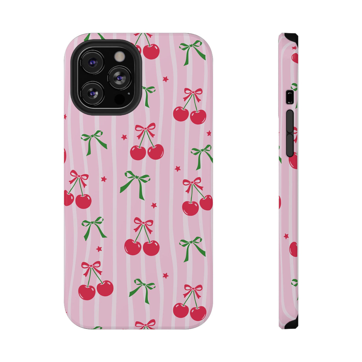 Cherry Bow protective phone case for iPhone 12 Pro Max, glossy finish