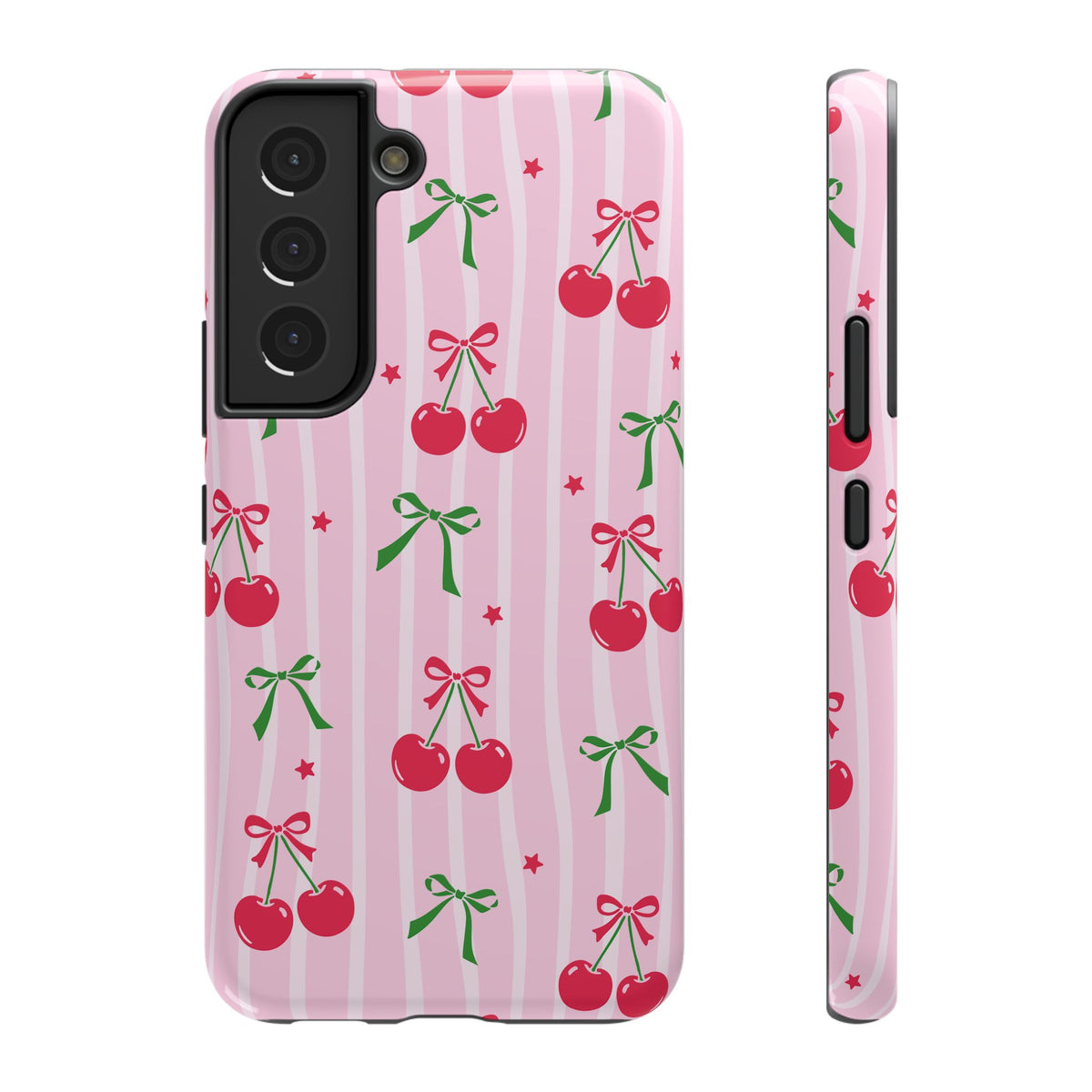 Cherry Bow protective phone case for Samsung Galaxy S22, glossy finish