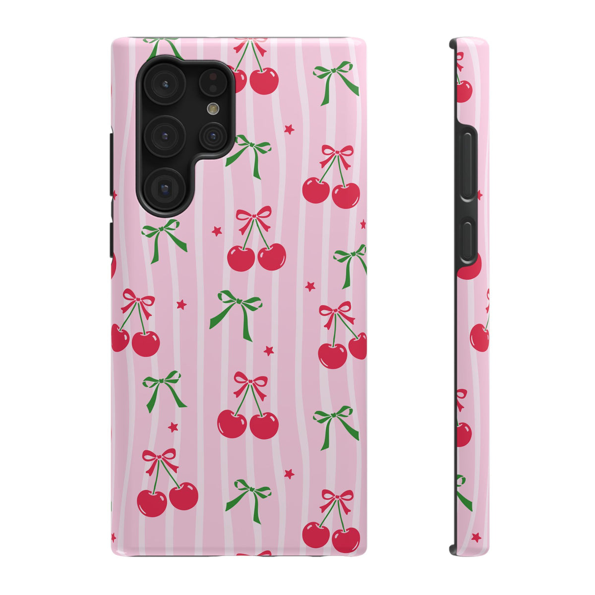 Cherry Bow protective phone case for Samsung Galaxy S22 Ultra, glossy finish