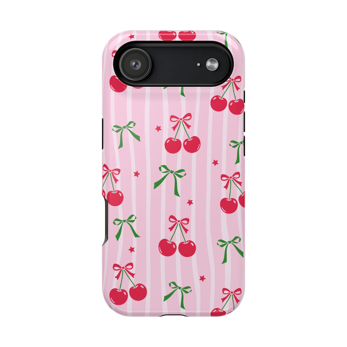 Cherry Bow protective phone case for iPhone 17 Air, glossy finish