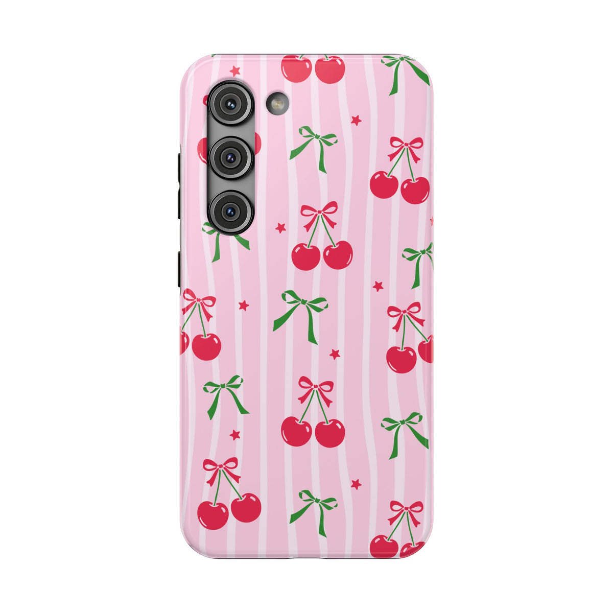 Cherry Bow protective phone case for Samsung Galaxy S23, glossy finish