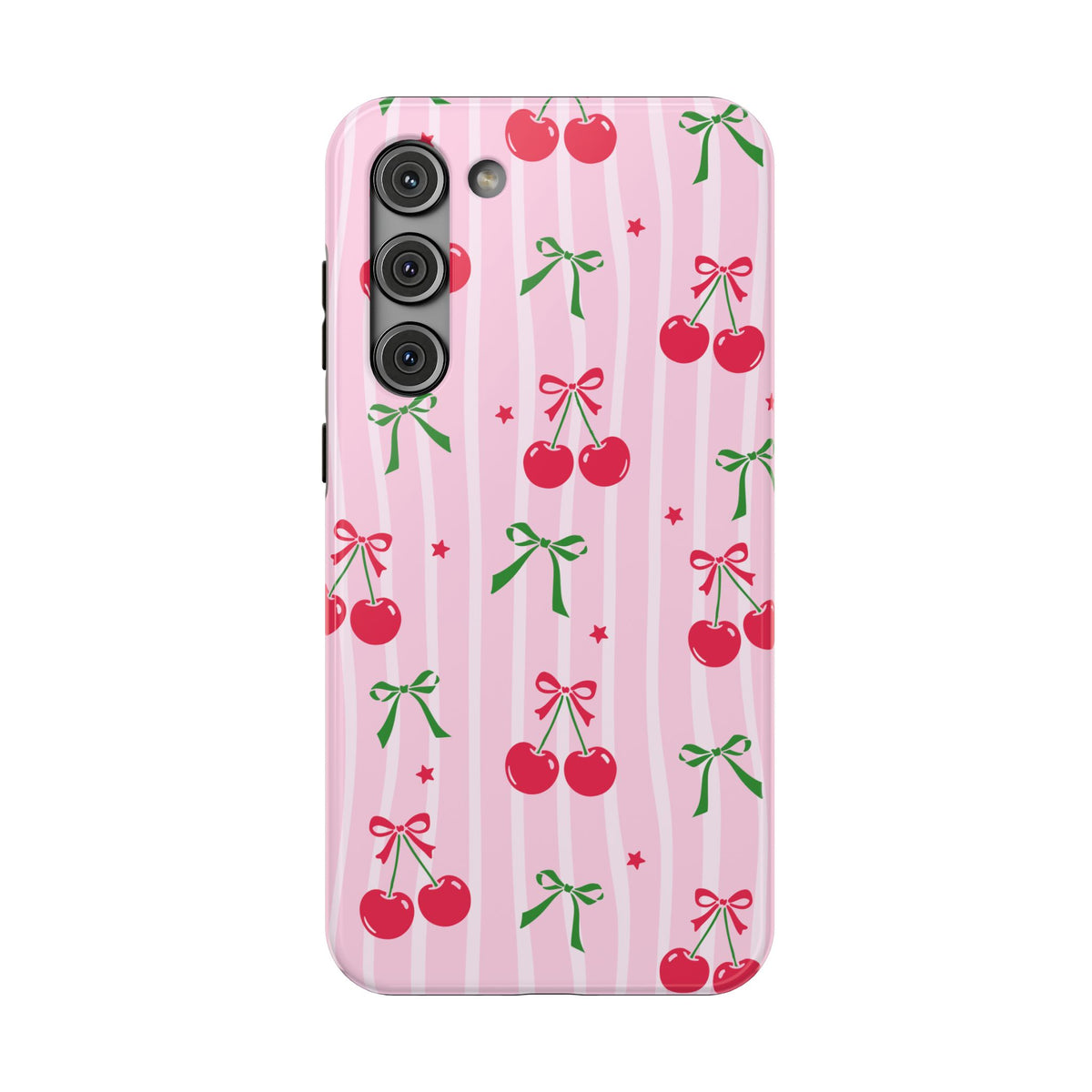 Cherry Bow protective phone case for Samsung Galaxy S23 Plus, glossy finish