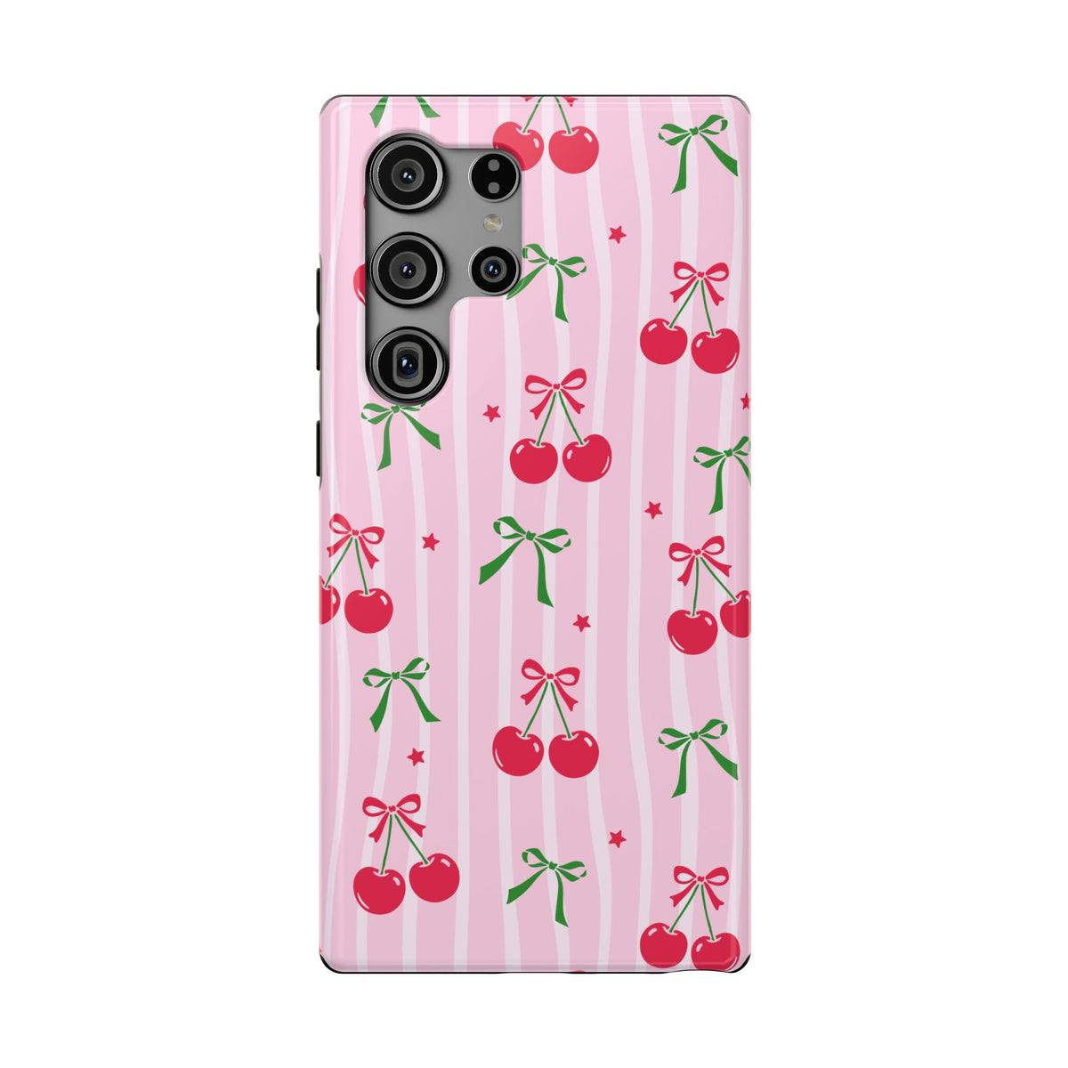 Cherry Bow protective phone case for Samsung Galaxy S23 Ultra, glossy finish
