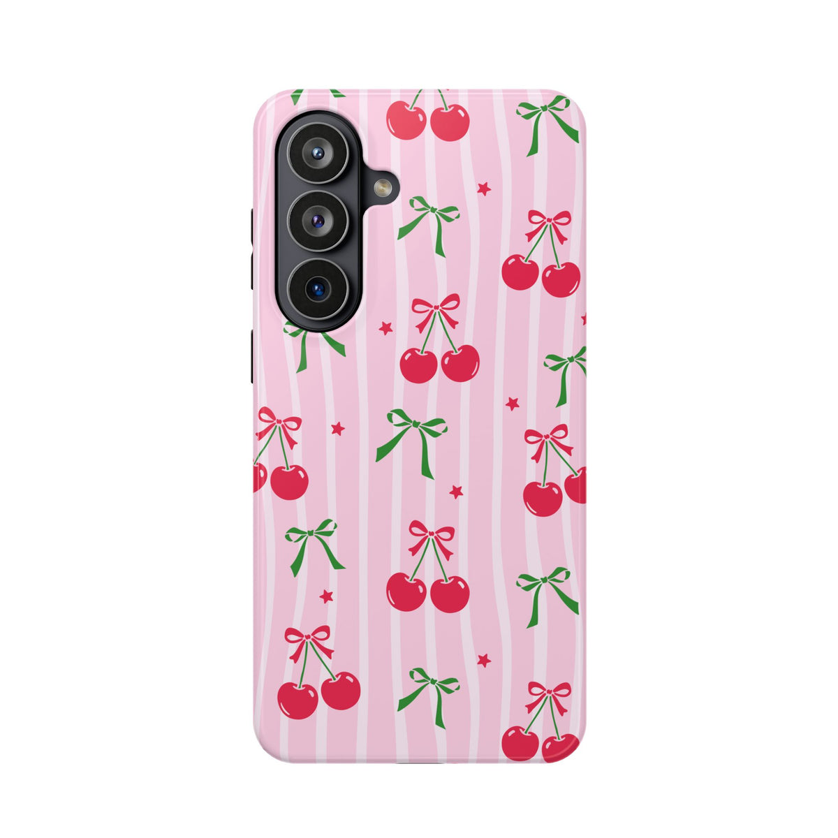 Cherry Bow protective phone case for Samsung Galaxy S26 Plus, glossy finish