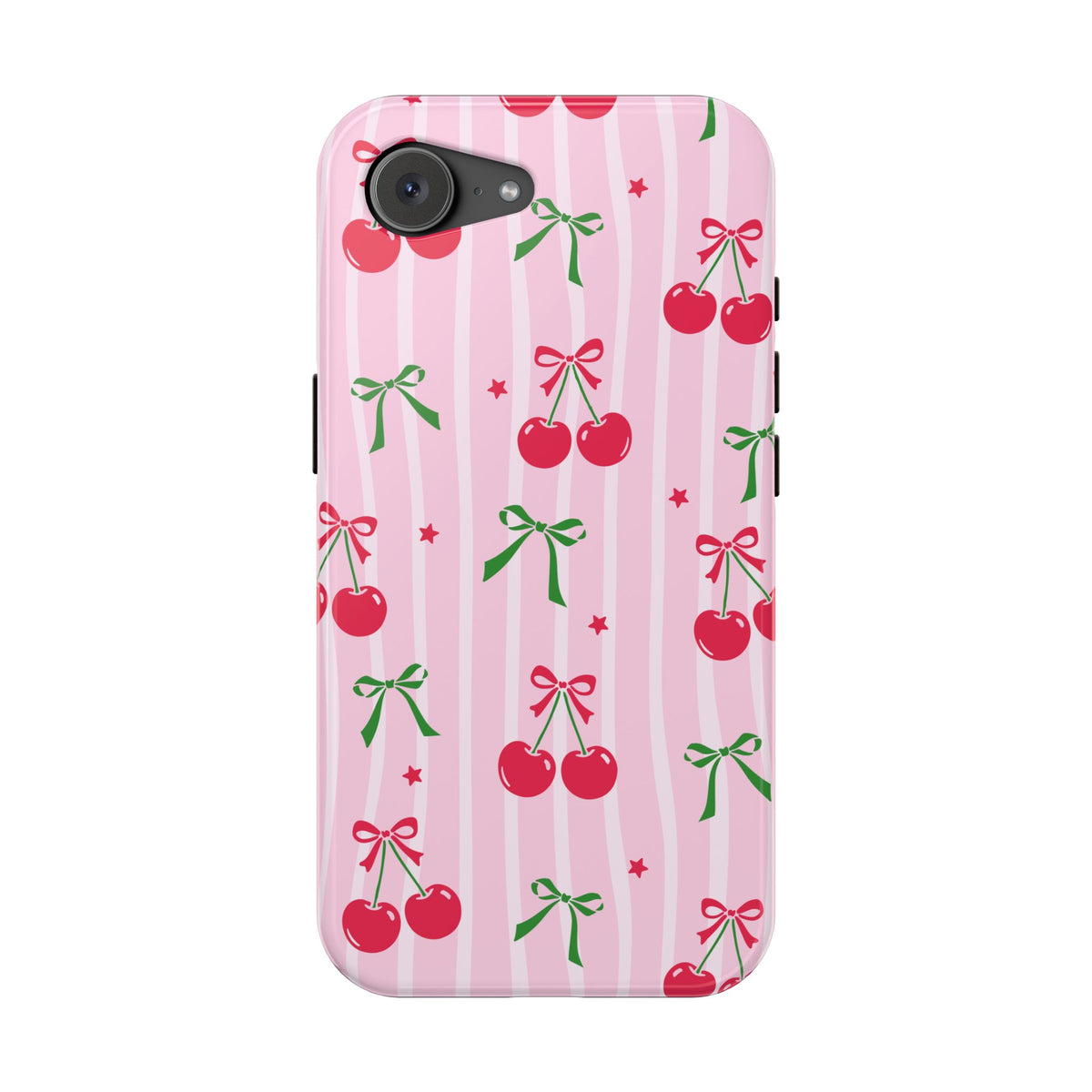 Cherry Bow protective phone case for iPhone 17e, glossy finish
