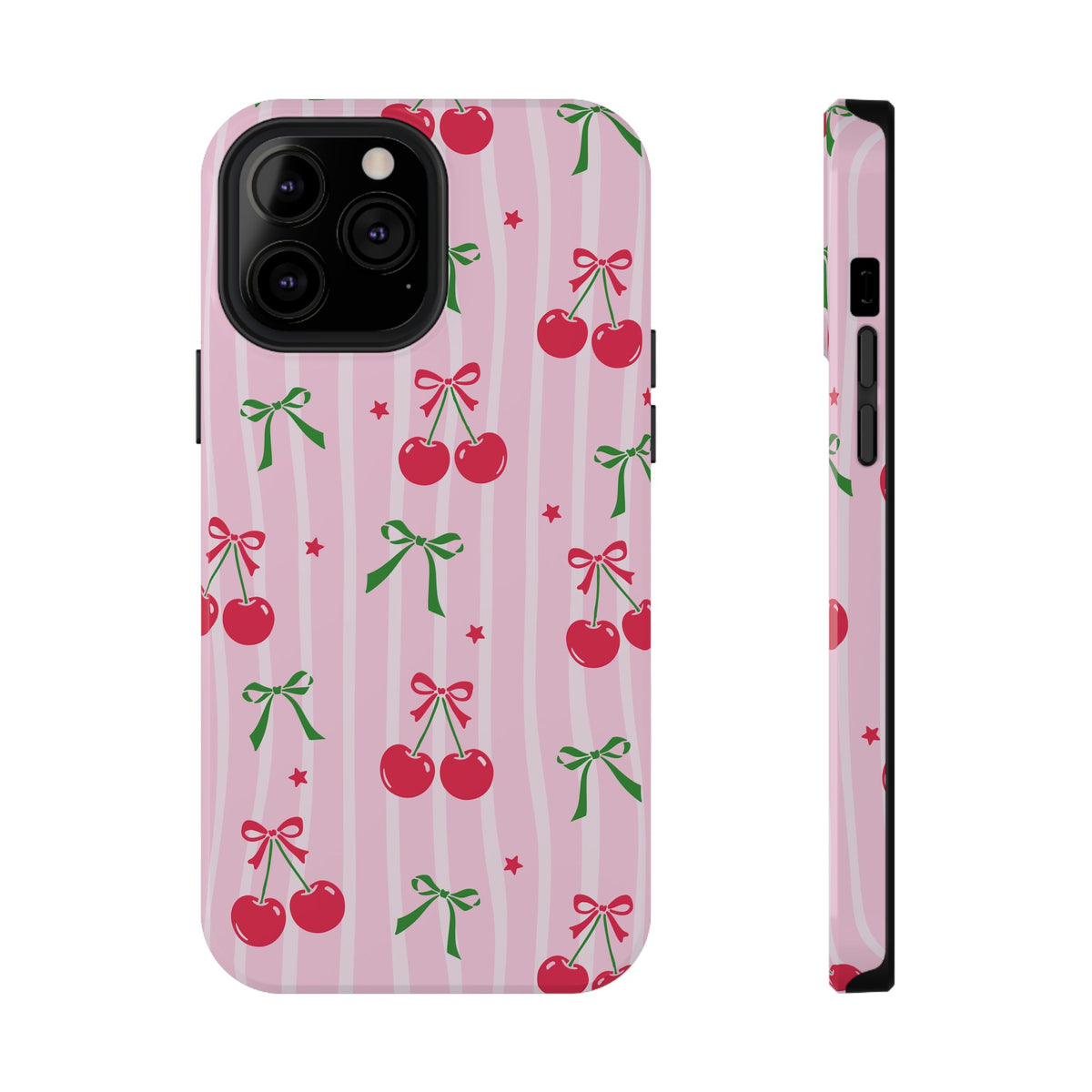 Cherry Bow protective phone case for iPhone 13 Pro Max, glossy finish