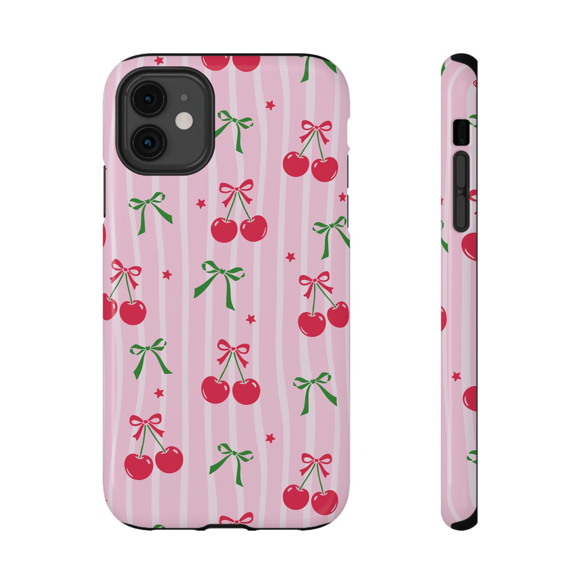 Cherry Bow protective phone case for iPhone 11, glossy finish