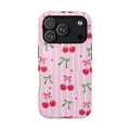 Cherry Bow MagSafe case for iPhone 18 Pro, glossy finish