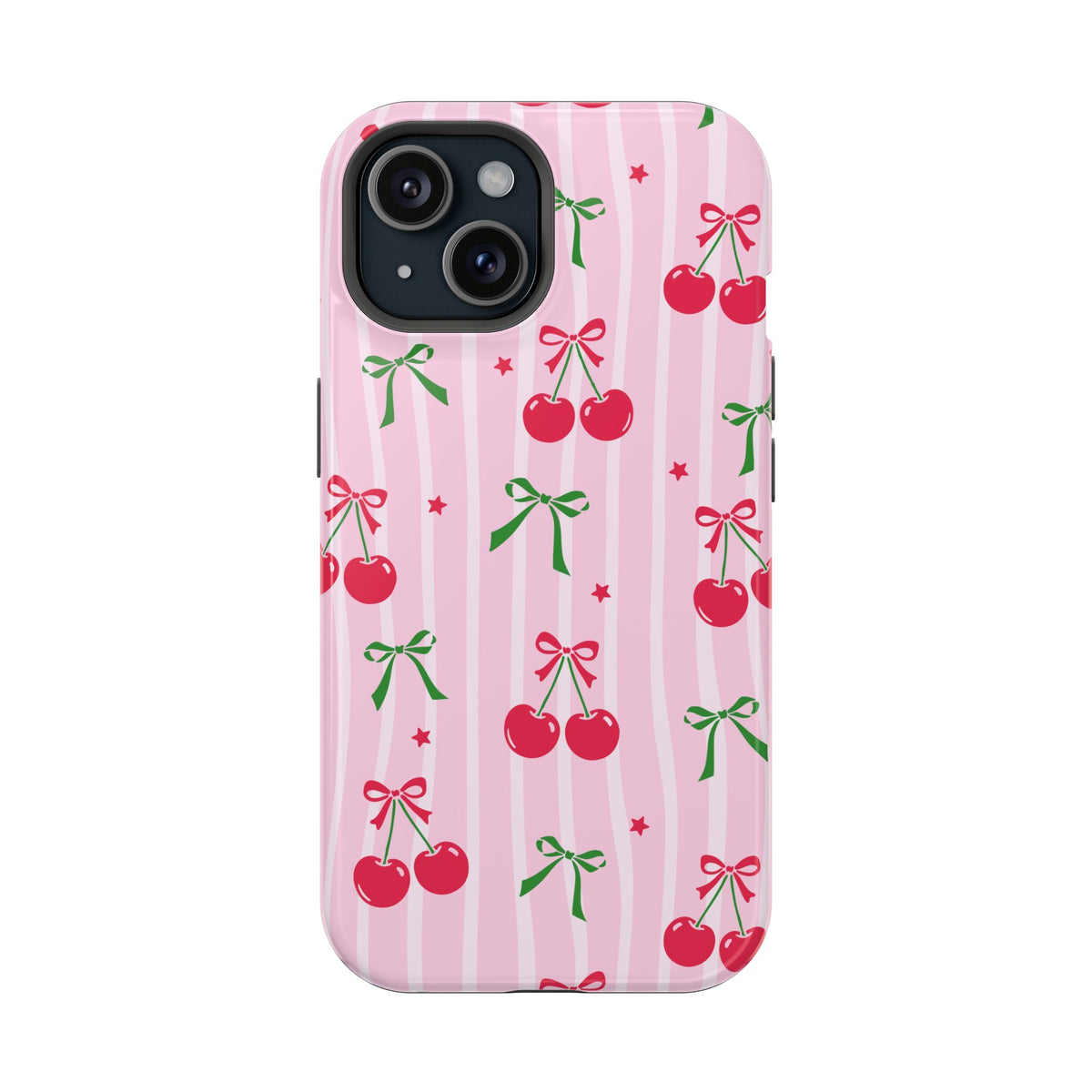 Cherry Bow MagSafe case for iPhone 15, glossy finish