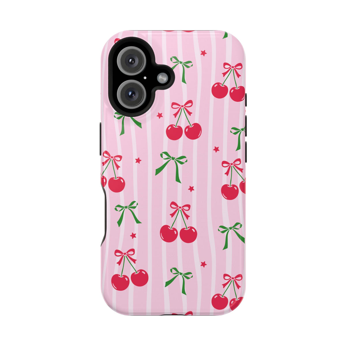 Cherry Bow MagSafe case for iPhone 16, glossy finish