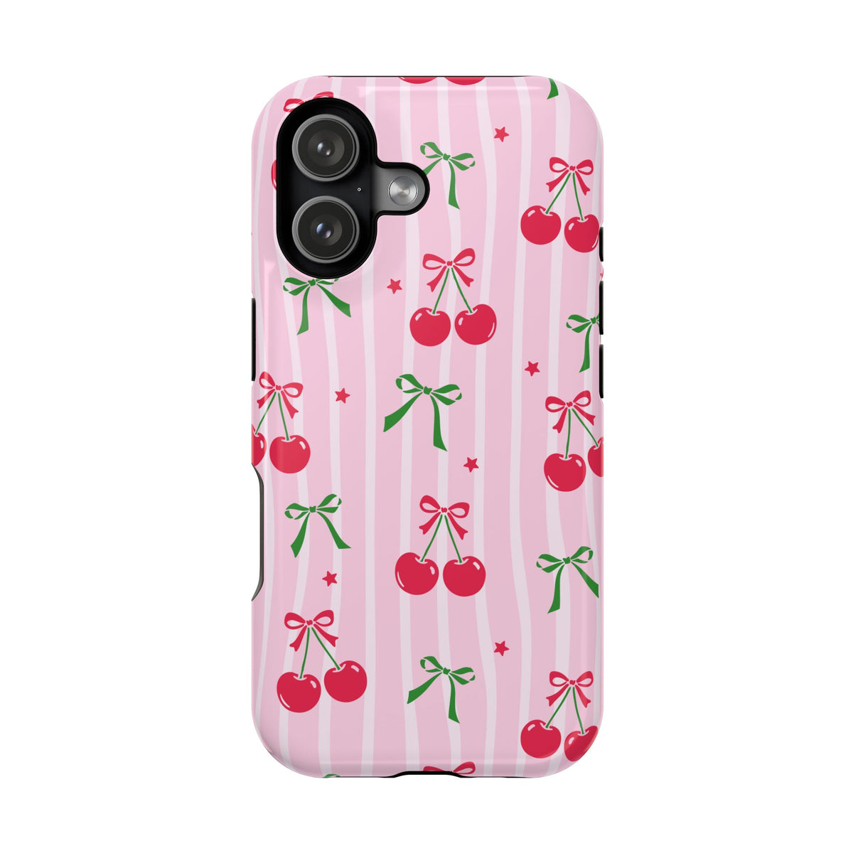 Cherry Bow MagSafe case for iPhone 17, glossy finish