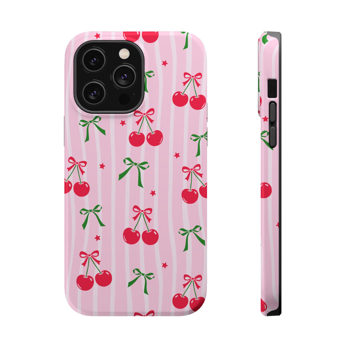Cherry Bow MagSafe case for iPhone 14 Pro Max, glossy finish