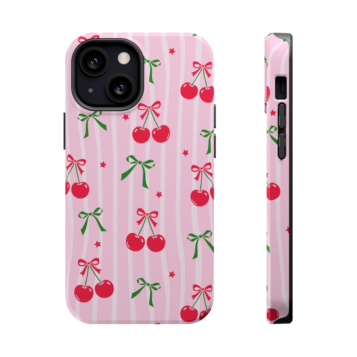 Cherry Bow MagSafe case for iPhone 13 Mini, glossy finish