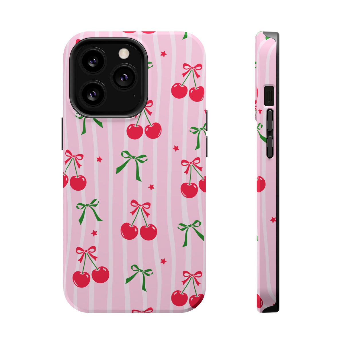 Cherry Bow MagSafe case for iPhone 13 Pro, glossy finish