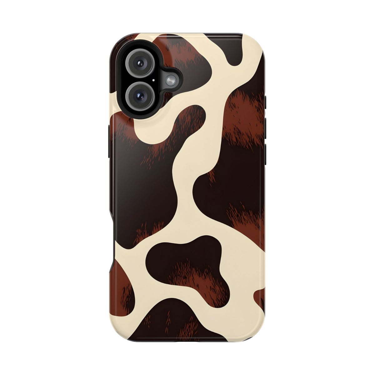 Chocolate Cow protective phone case for iPhone 16 Plus, glossy finish