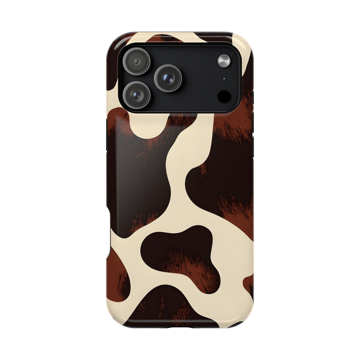 Chocolate Cow protective phone case for iPhone 18 Pro Max, glossy finish