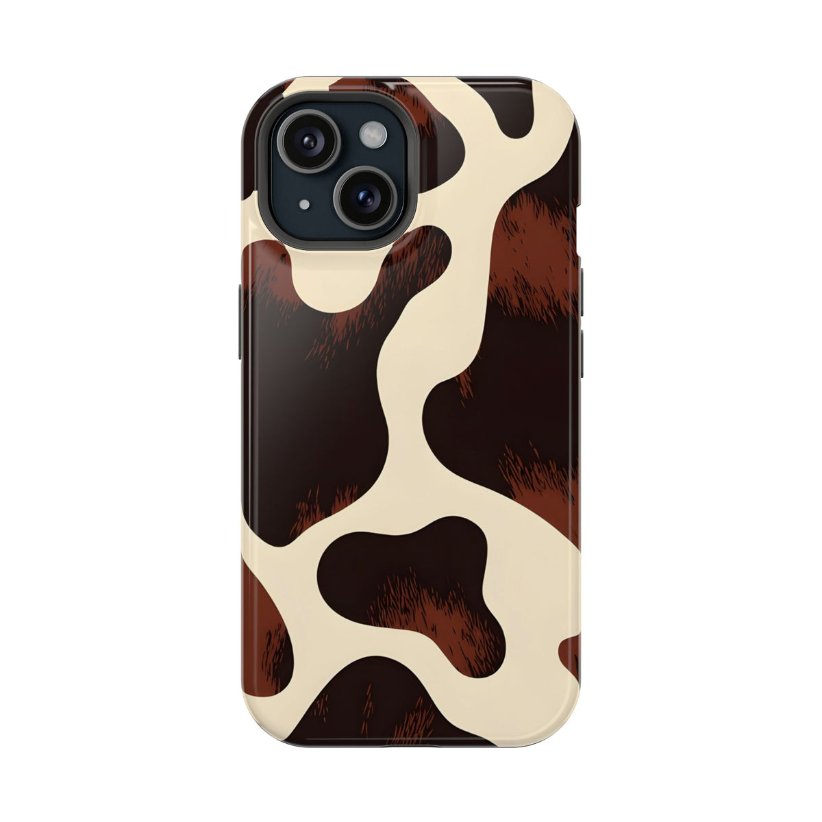 Chocolate Cow MagSafe case for iPhone 15, glossy finish