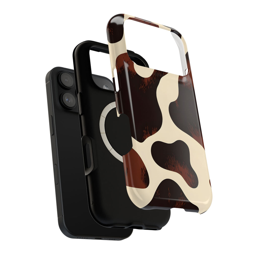 Chocolate Cow MagSafe case, close-up of the dual-layer construction