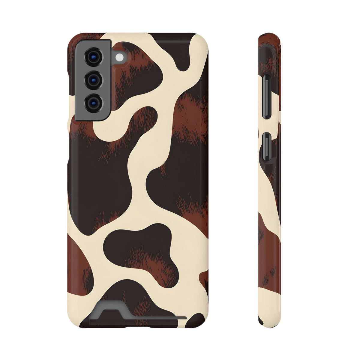 Chocolate Cow phone case with card holder for Samsung Galaxy S21 Plus, glossy finish