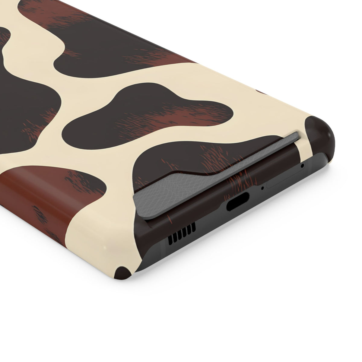 Chocolate Cow phone case with card holder for Samsung Galaxy S21 Ultra, glossy finish