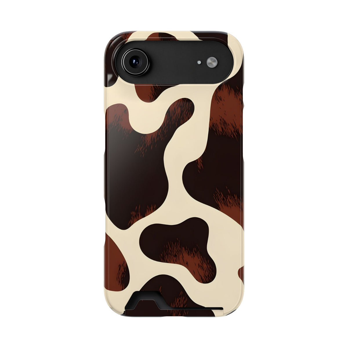 Chocolate Cow phone case with card holder for iPhone 17 Air, glossy finish