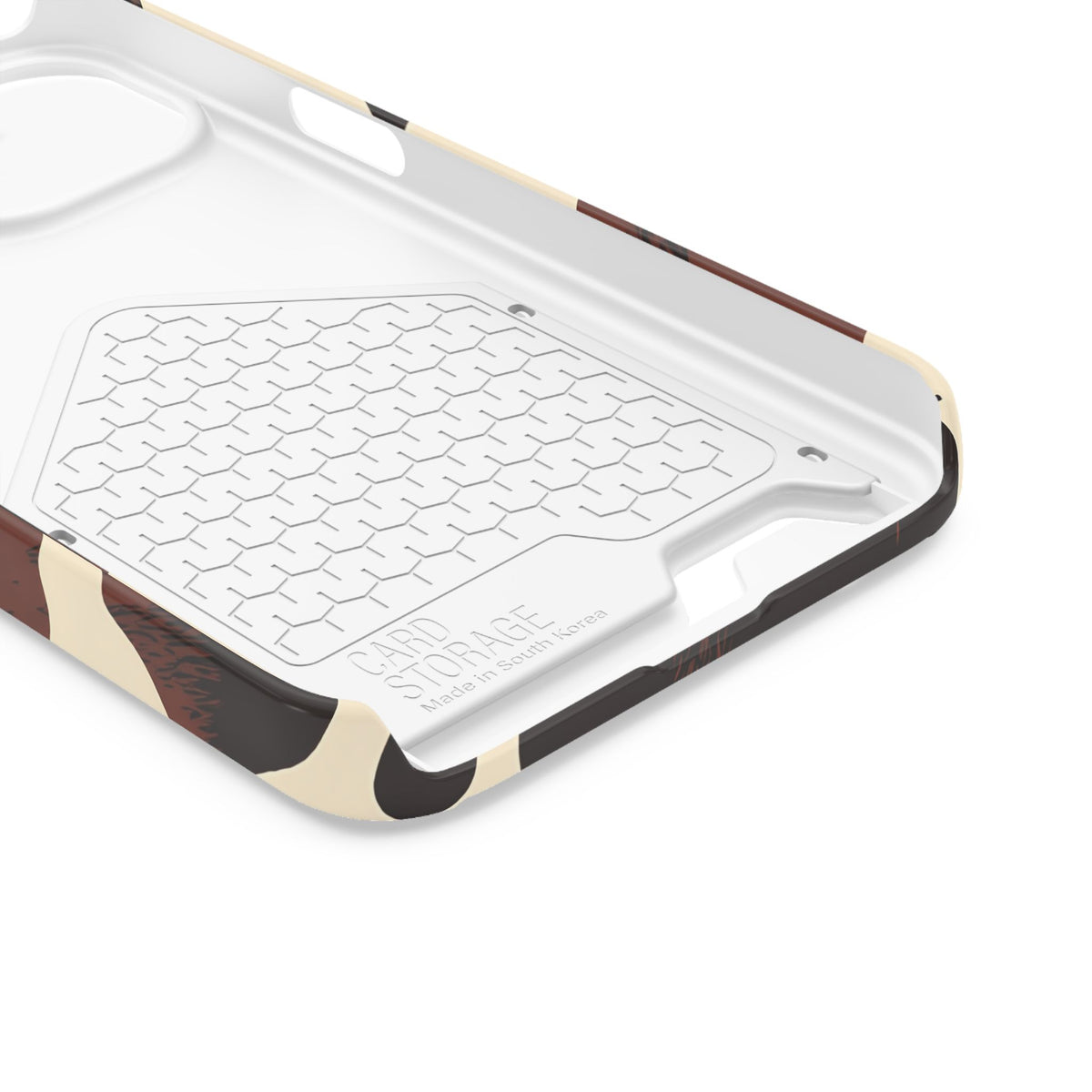 Chocolate Cow phone case with card holder for iPhone 13, glossy finish