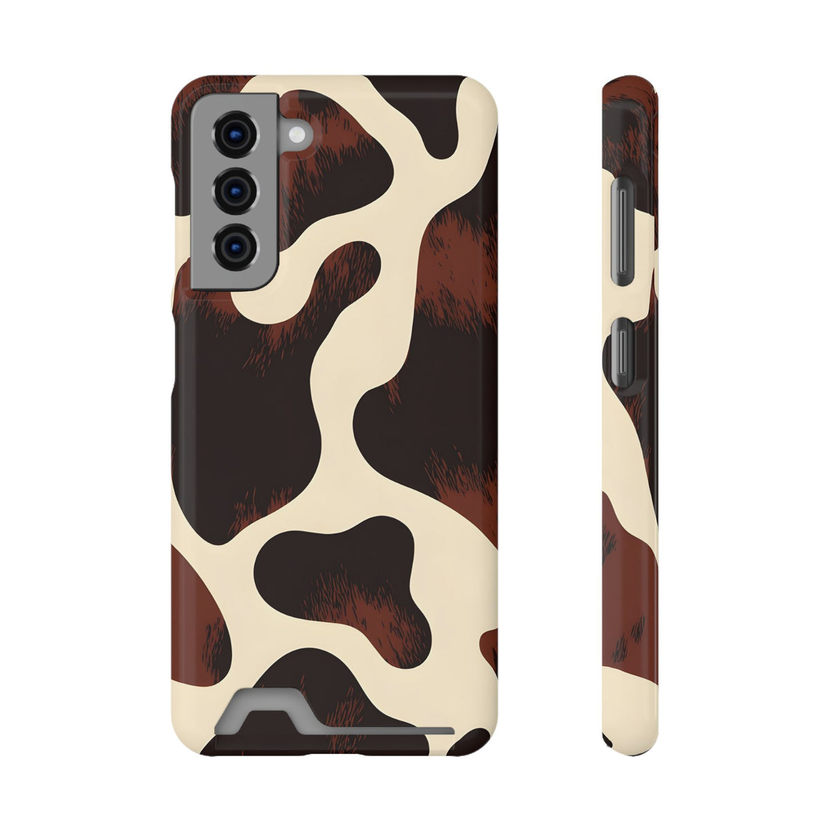 Chocolate Cow phone case with card holder for Samsung Galaxy S21, glossy finish