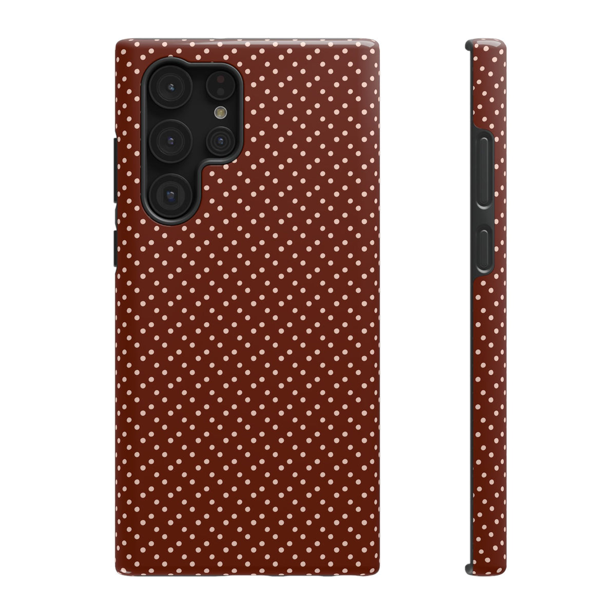 Chocolate Micro Dot protective phone case for Samsung Galaxy S22 Ultra, glossy finish