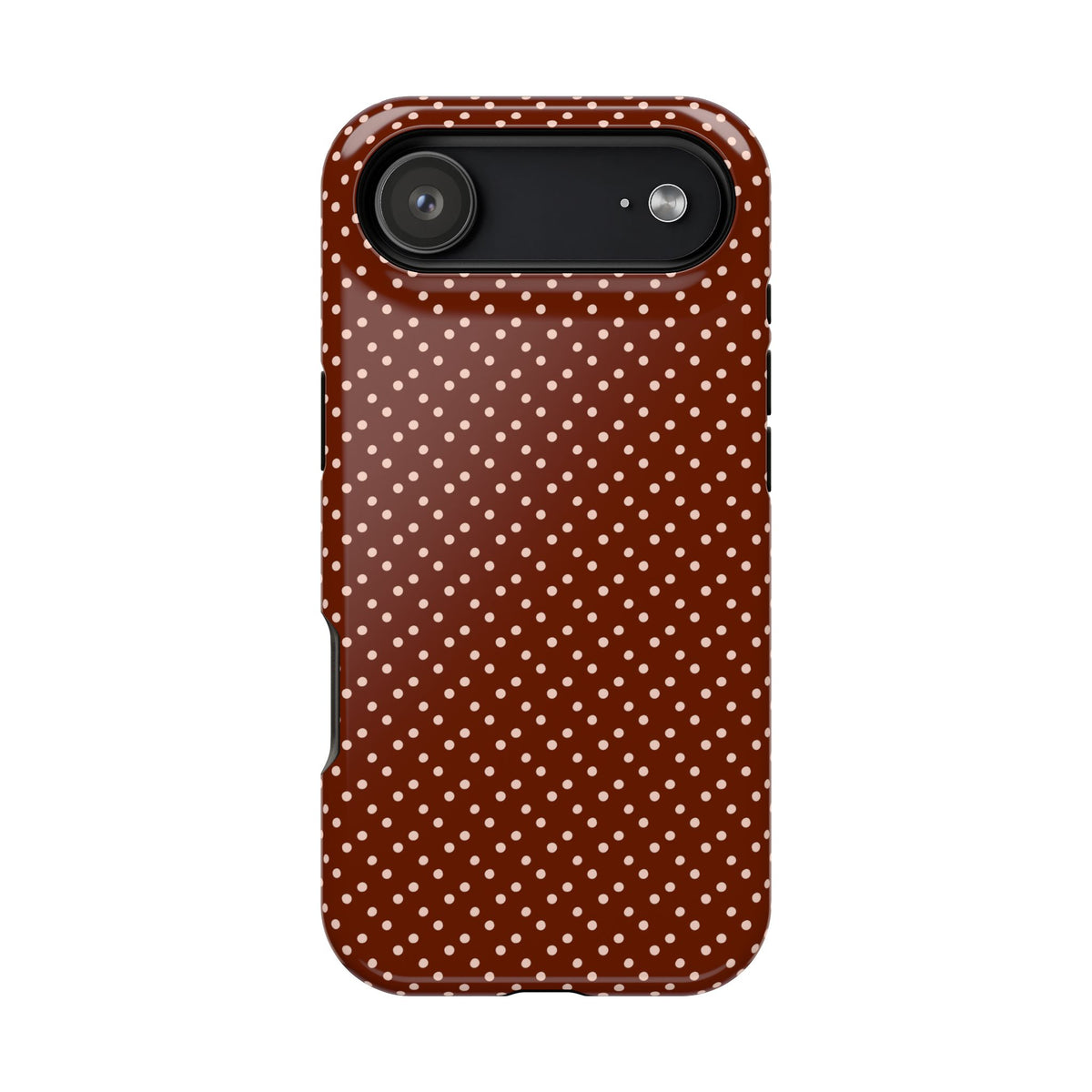 Chocolate Micro Dot protective phone case for iPhone 17 Air, glossy finish
