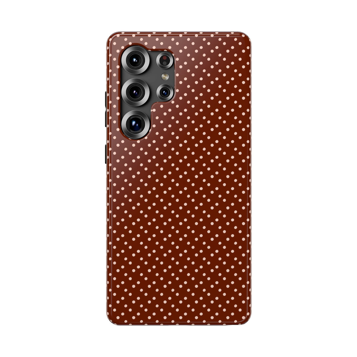 Chocolate Micro Dot protective phone case for Samsung Galaxy S25 Ultra, glossy finish