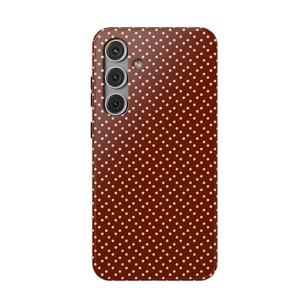 Chocolate Micro Dot protective phone case for Samsung Galaxy S24 Plus, glossy finish