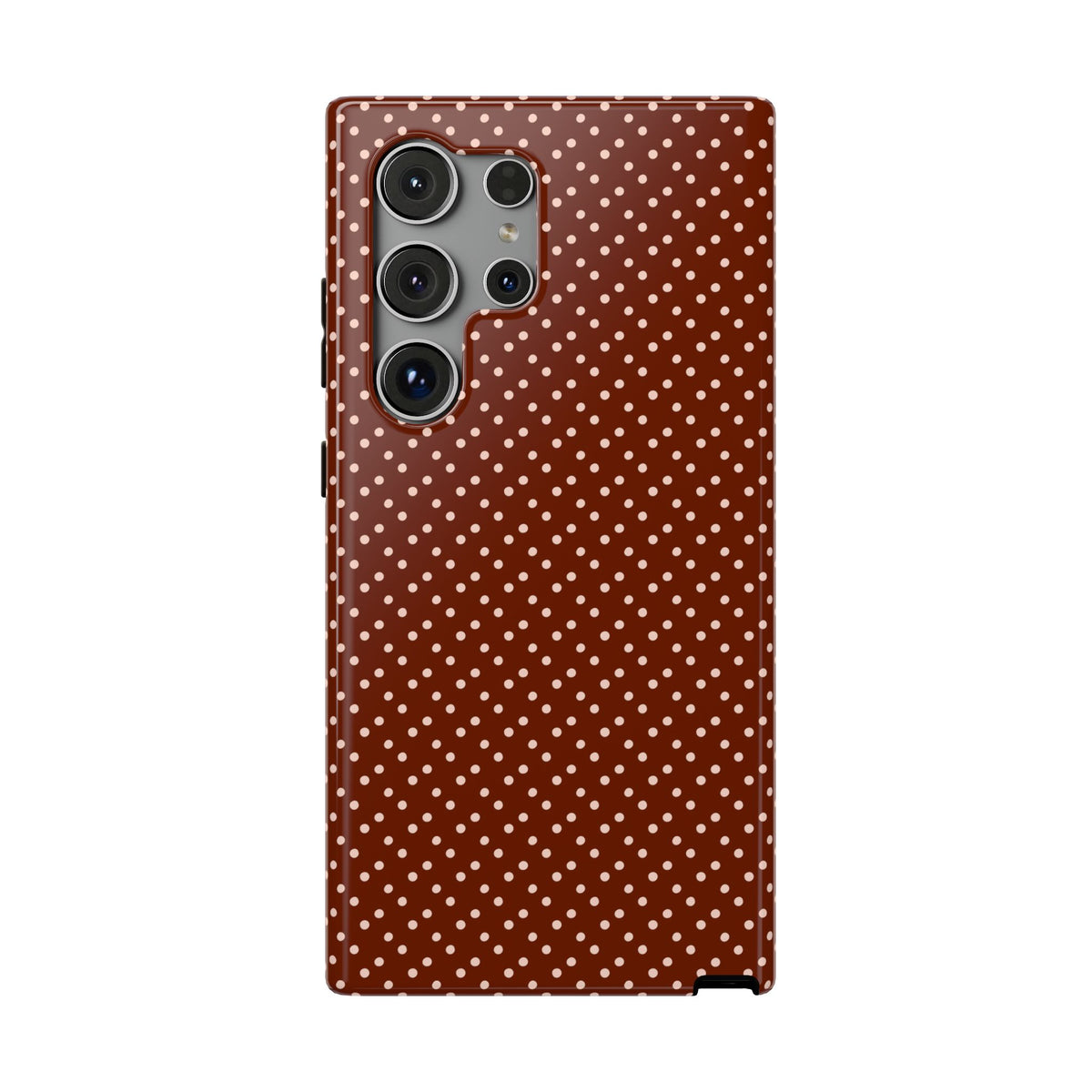 Chocolate Micro Dot protective phone case for Samsung Galaxy S24 Ultra, glossy finish