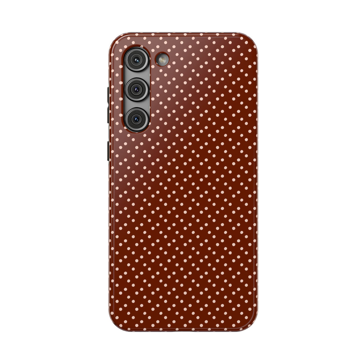 Chocolate Micro Dot protective phone case for Samsung Galaxy S23 Plus, glossy finish